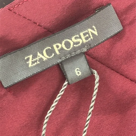 Zac Posen Strapless Dress in Deep Red Burgundy Size 6 NWT